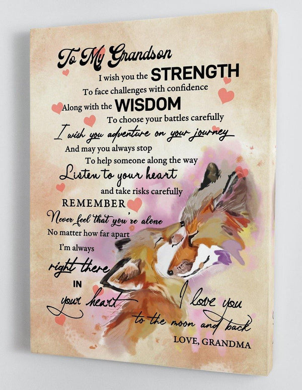 To My Grandson - From Grandma - Framed Canvas Gift GMS017 - DivesArt LLC